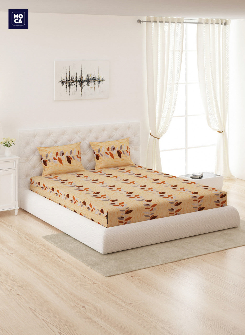 120 TC Cotton Double Bedsheet with 2 Pillow Covers