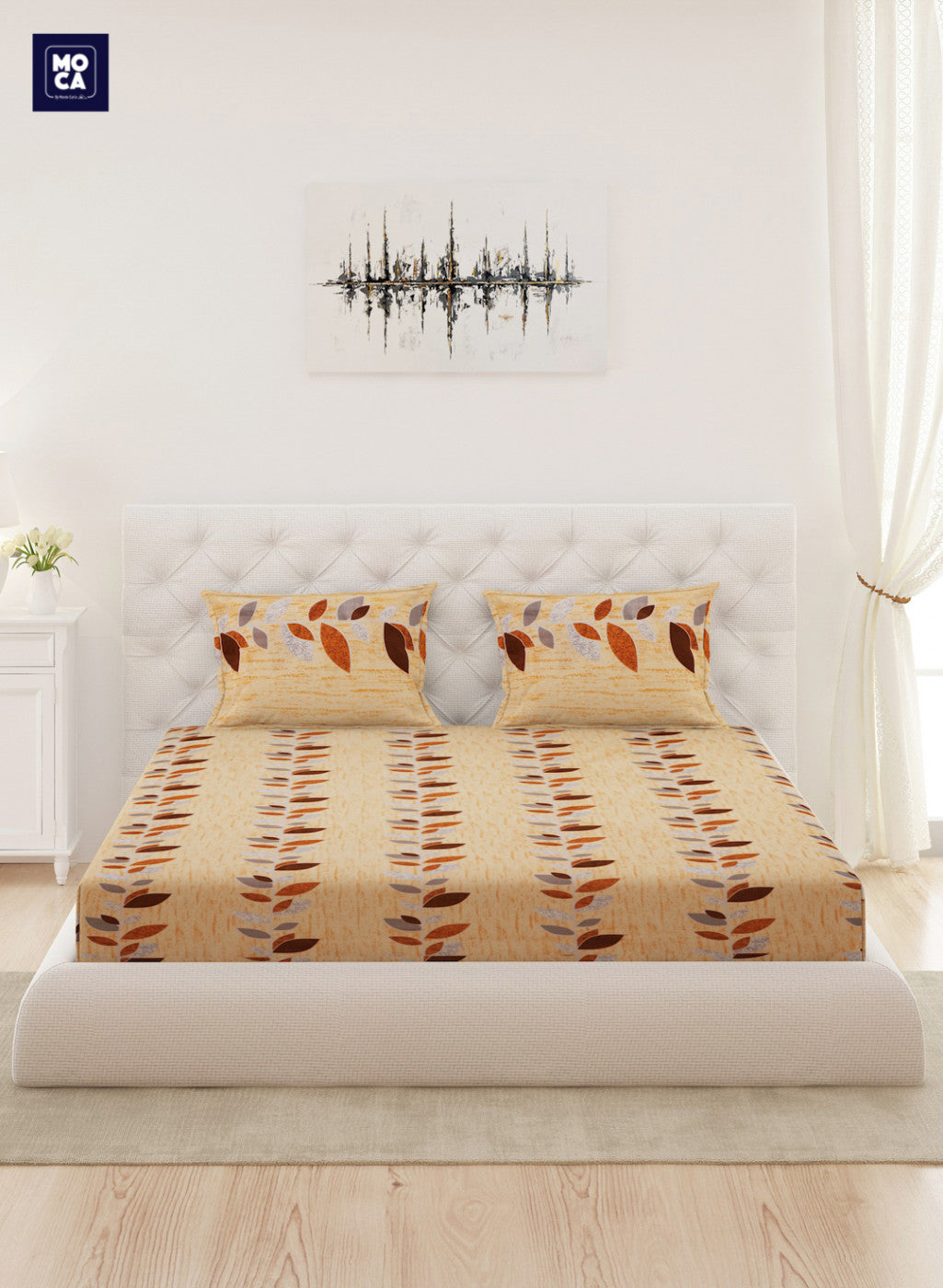 120 TC Cotton Double Bedsheet with 2 Pillow Covers