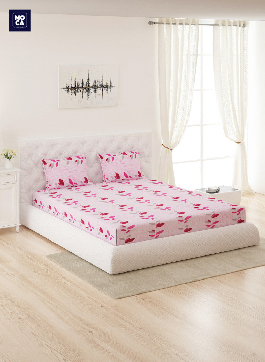 120 TC Cotton Double Bedsheet with 2 Pillow Covers