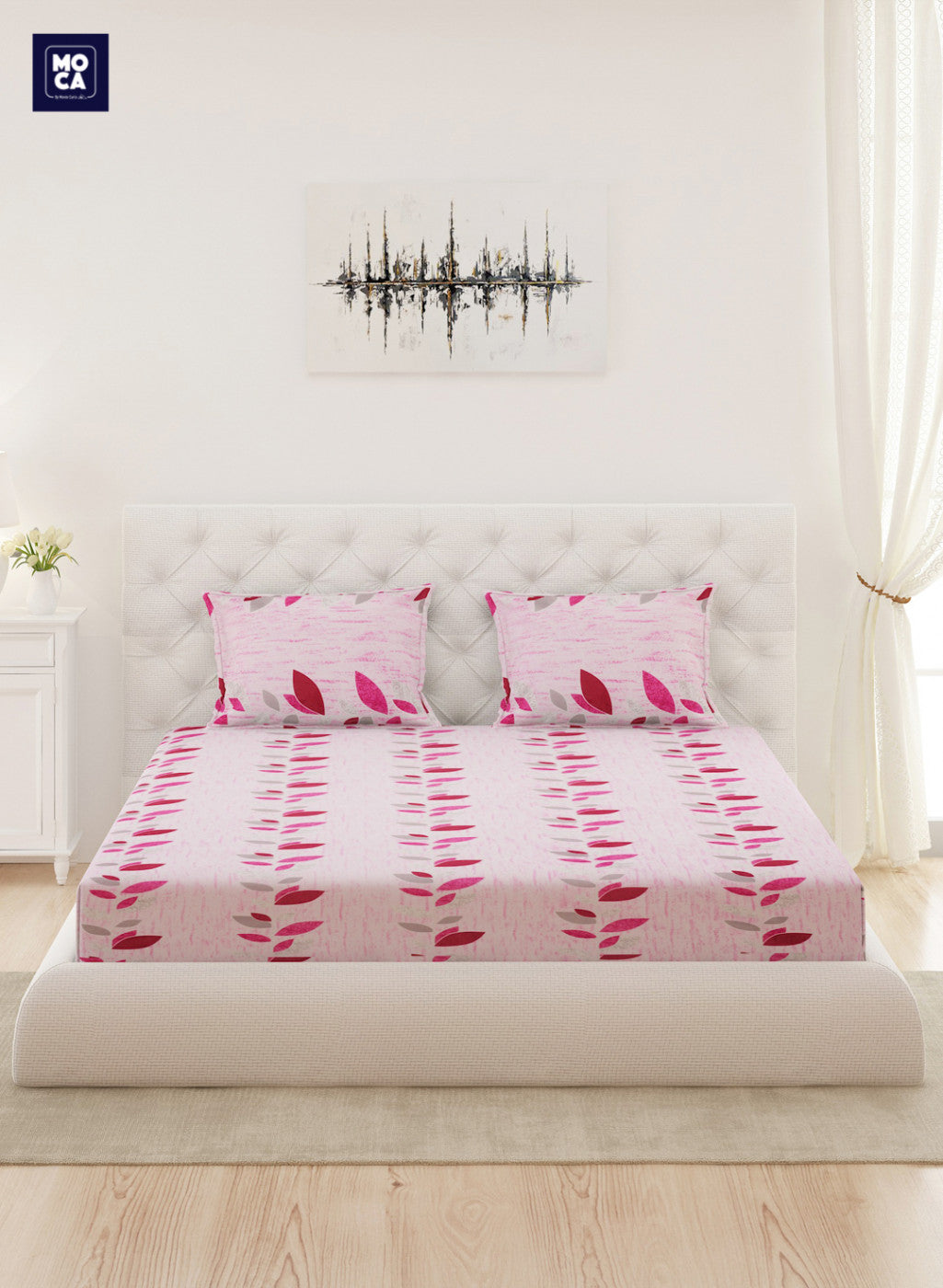 120 TC Cotton Double Bedsheet with 2 Pillow Covers