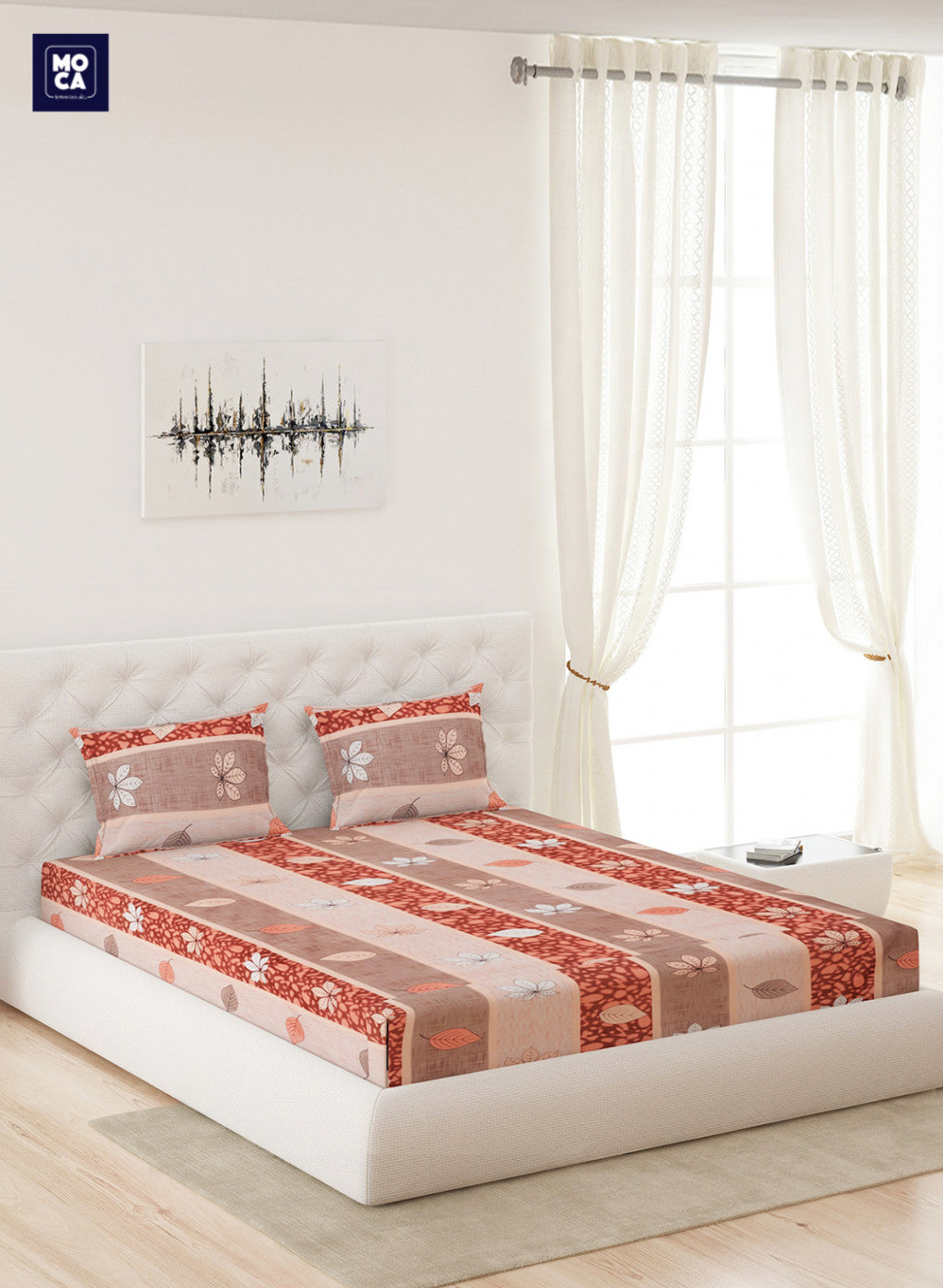 120 TC Cotton Double Bedsheet with 2 Pillow Covers