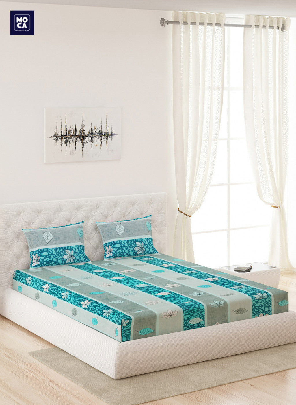 120 TC Cotton Double Bedsheet with 2 Pillow Covers