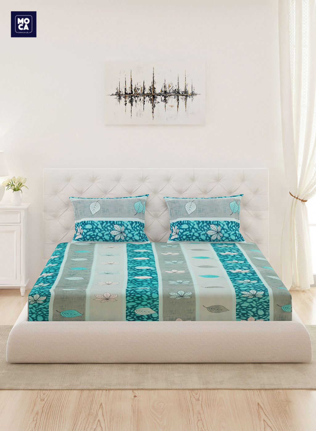 120 TC Cotton Double Bedsheet with 2 Pillow Covers