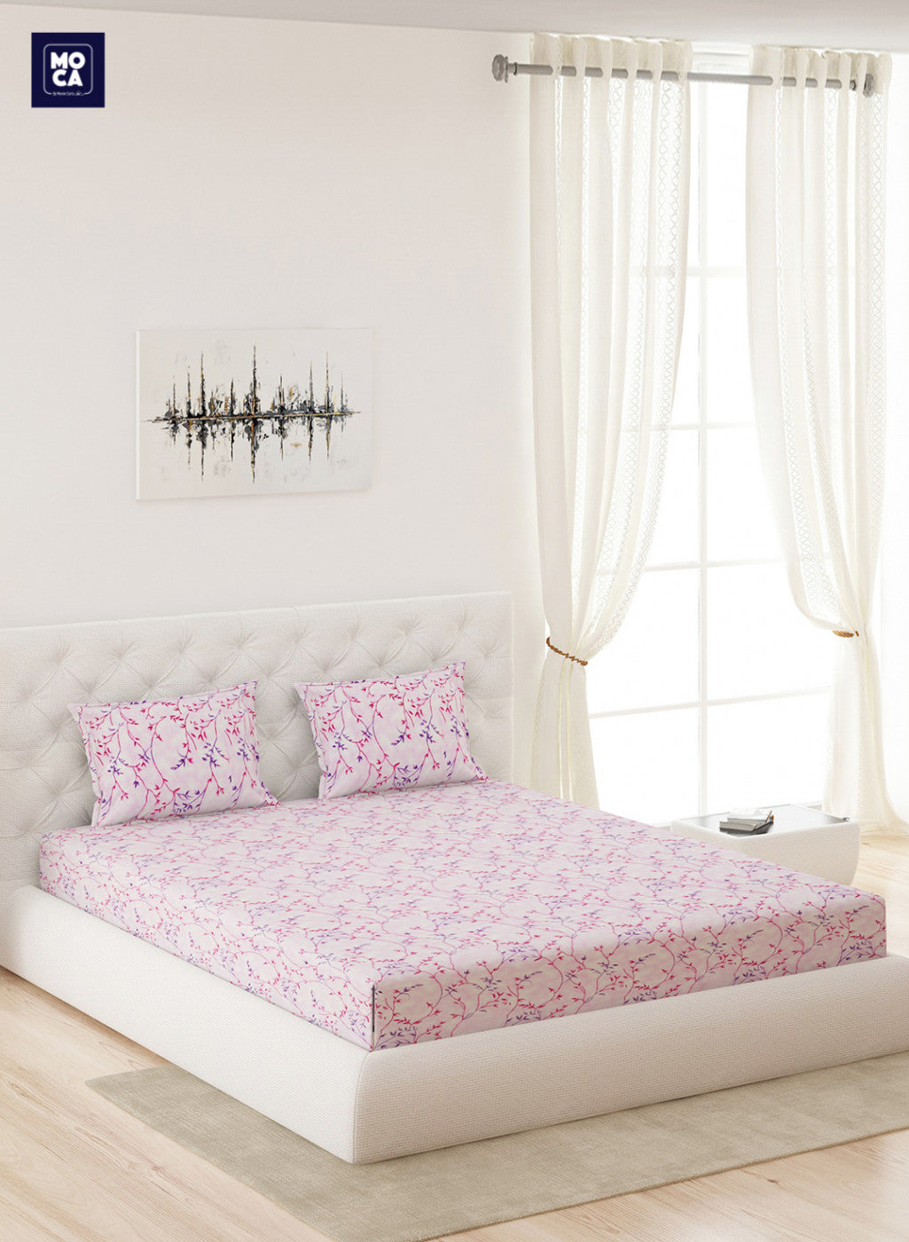 120 TC Cotton Double Bedsheet with 2 Pillow Covers