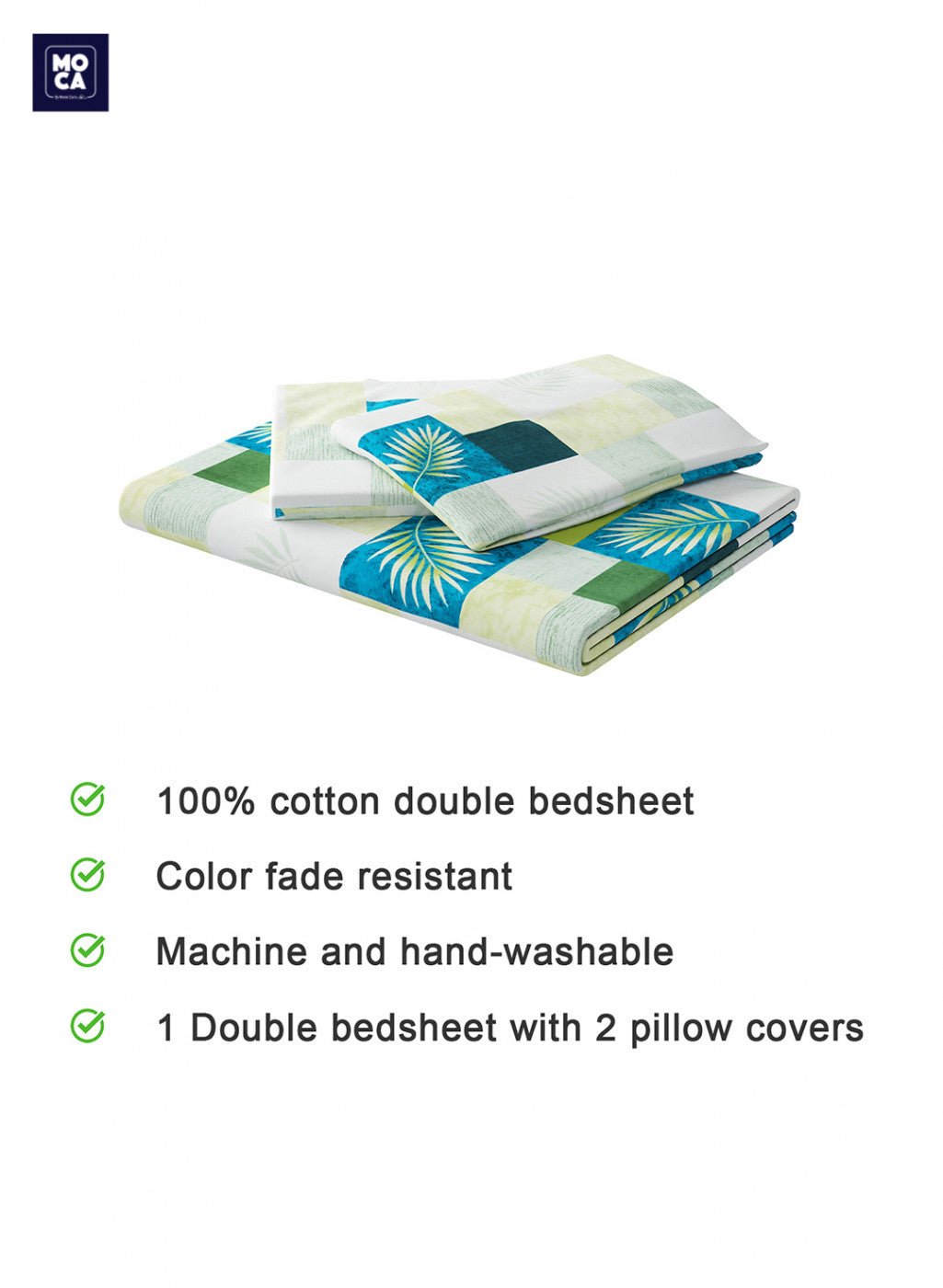 120 TC Cotton Double Bedsheet with 2 Pillow Covers