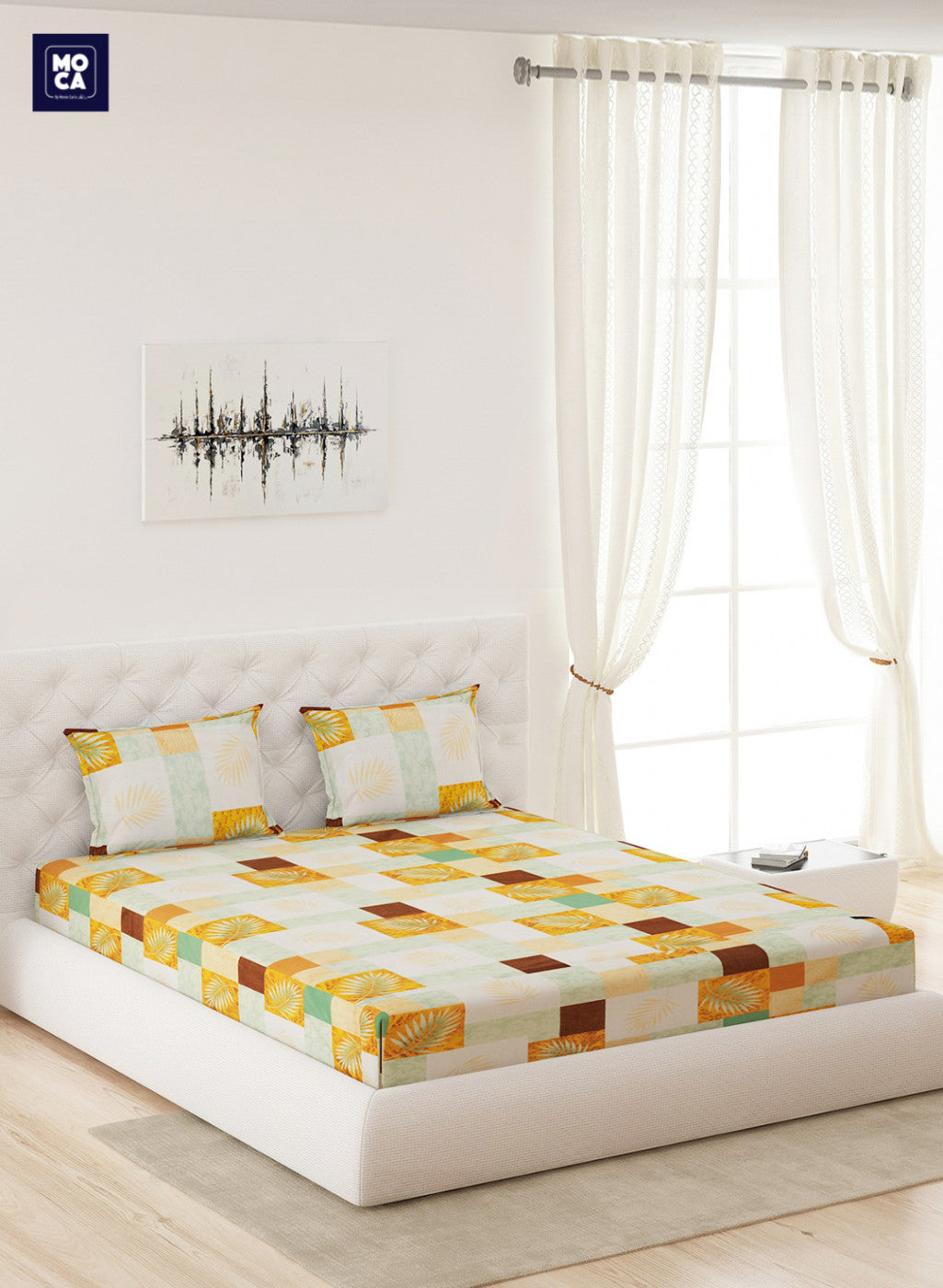 120 TC Cotton Double Bedsheet with 2 Pillow Covers