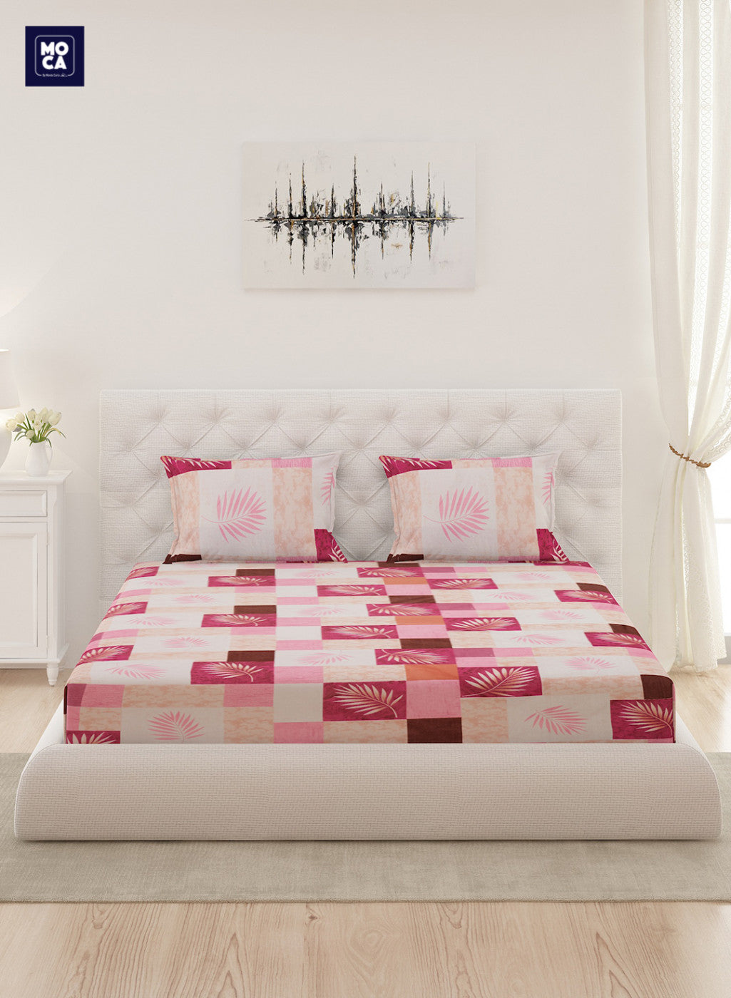 120 TC Cotton Double Bedsheet with 2 Pillow Covers