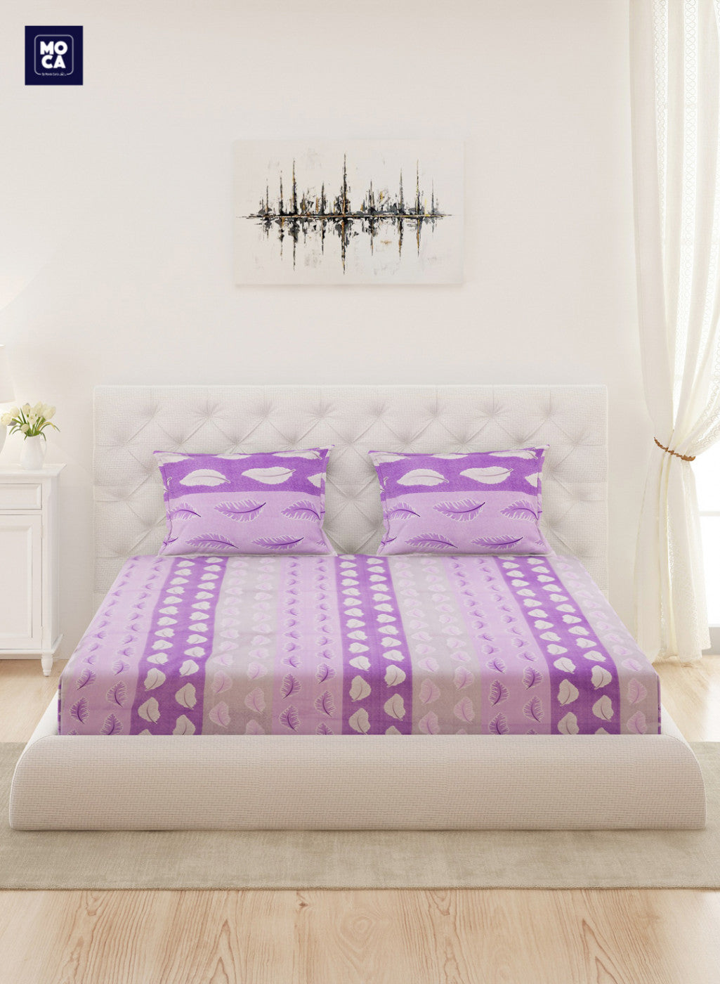 120 TC Cotton Double Bedsheet with 2 Pillow Covers