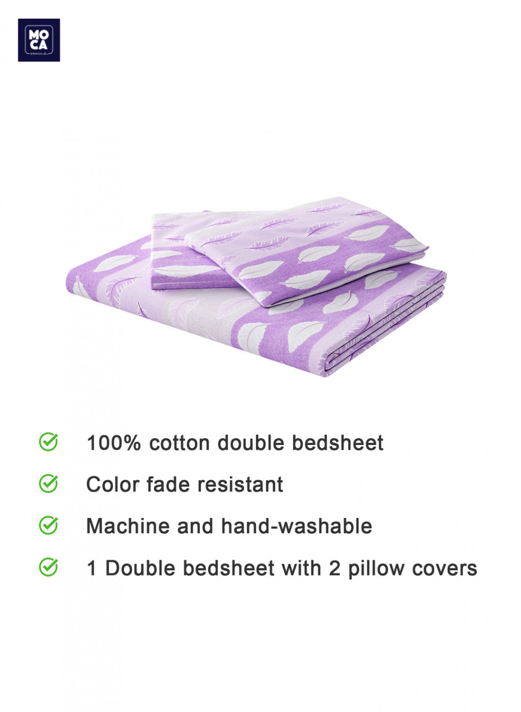 120 TC Cotton Double Bedsheet with 2 Pillow Covers