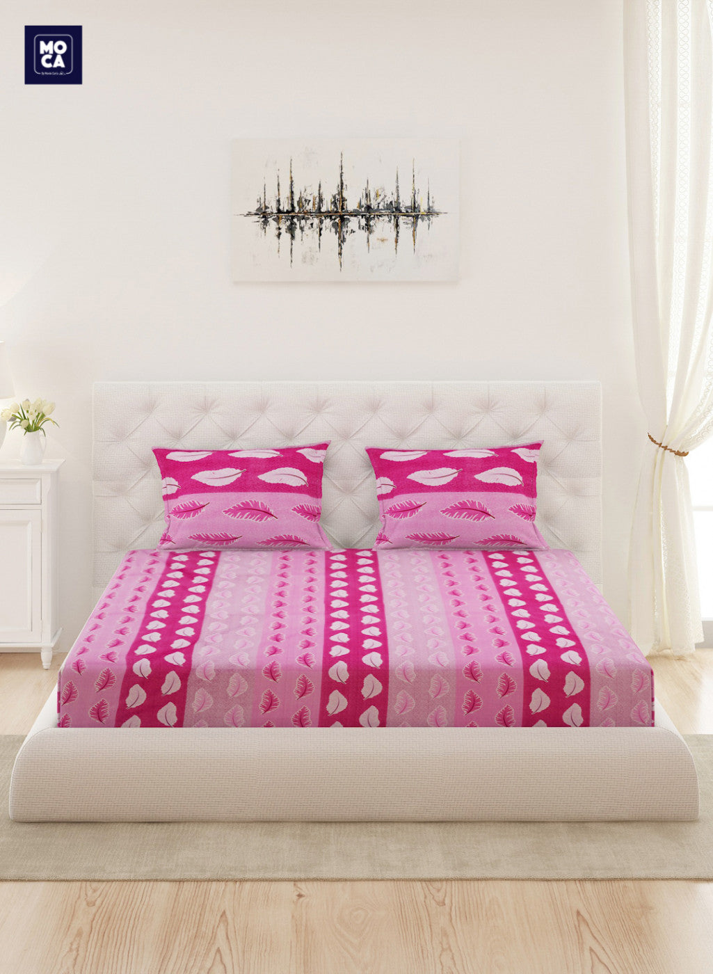 120 TC Cotton Double Bedsheet with 2 Pillow Covers
