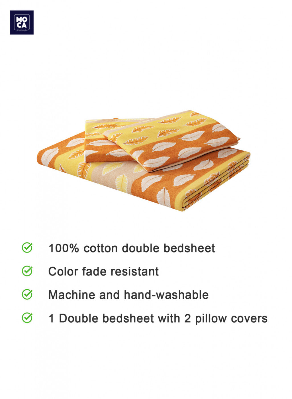 120 TC Cotton Double Bedsheet with 2 Pillow Covers