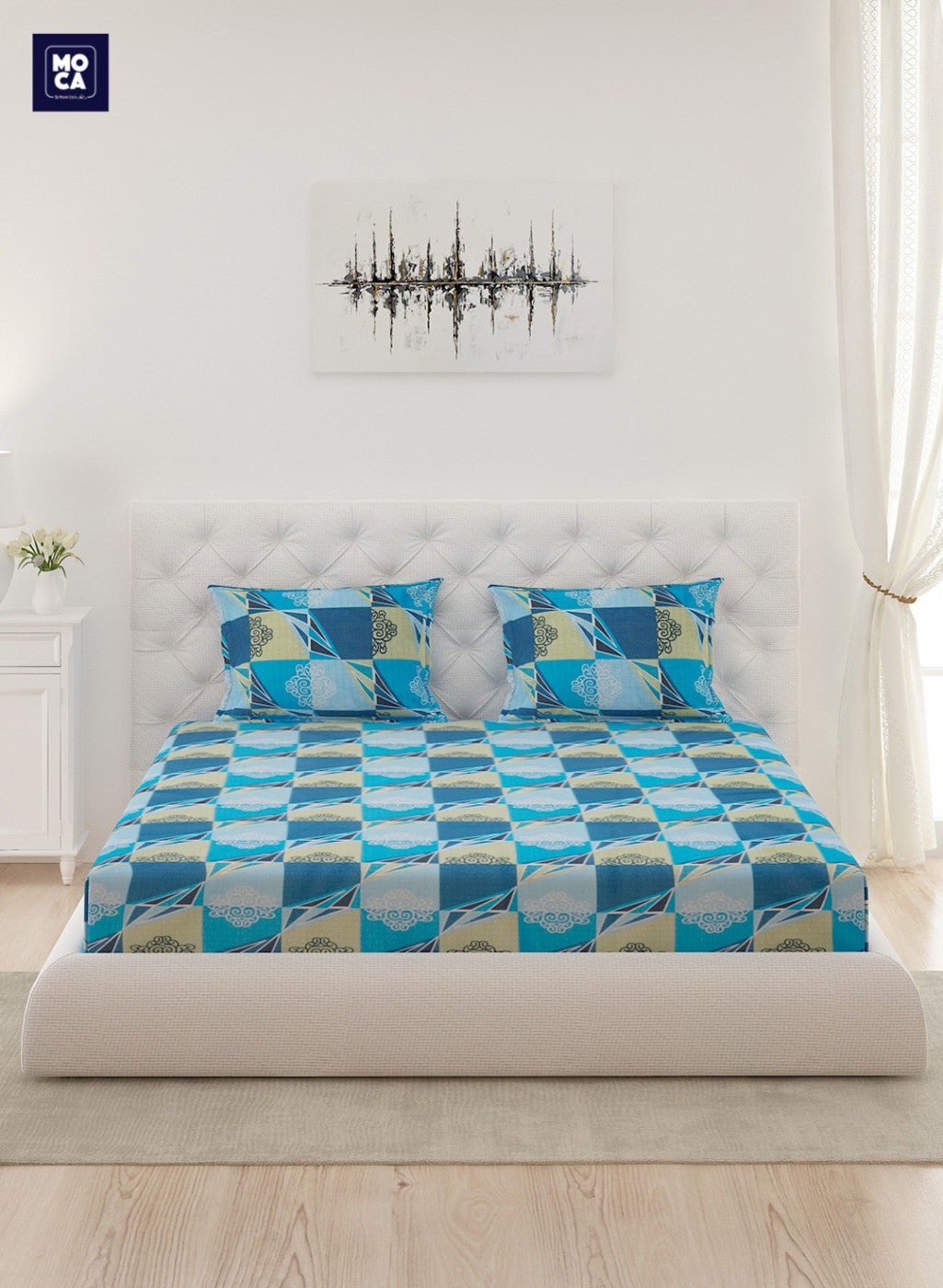 120 TC Cotton Double Bedsheet with 2 Pillow Covers