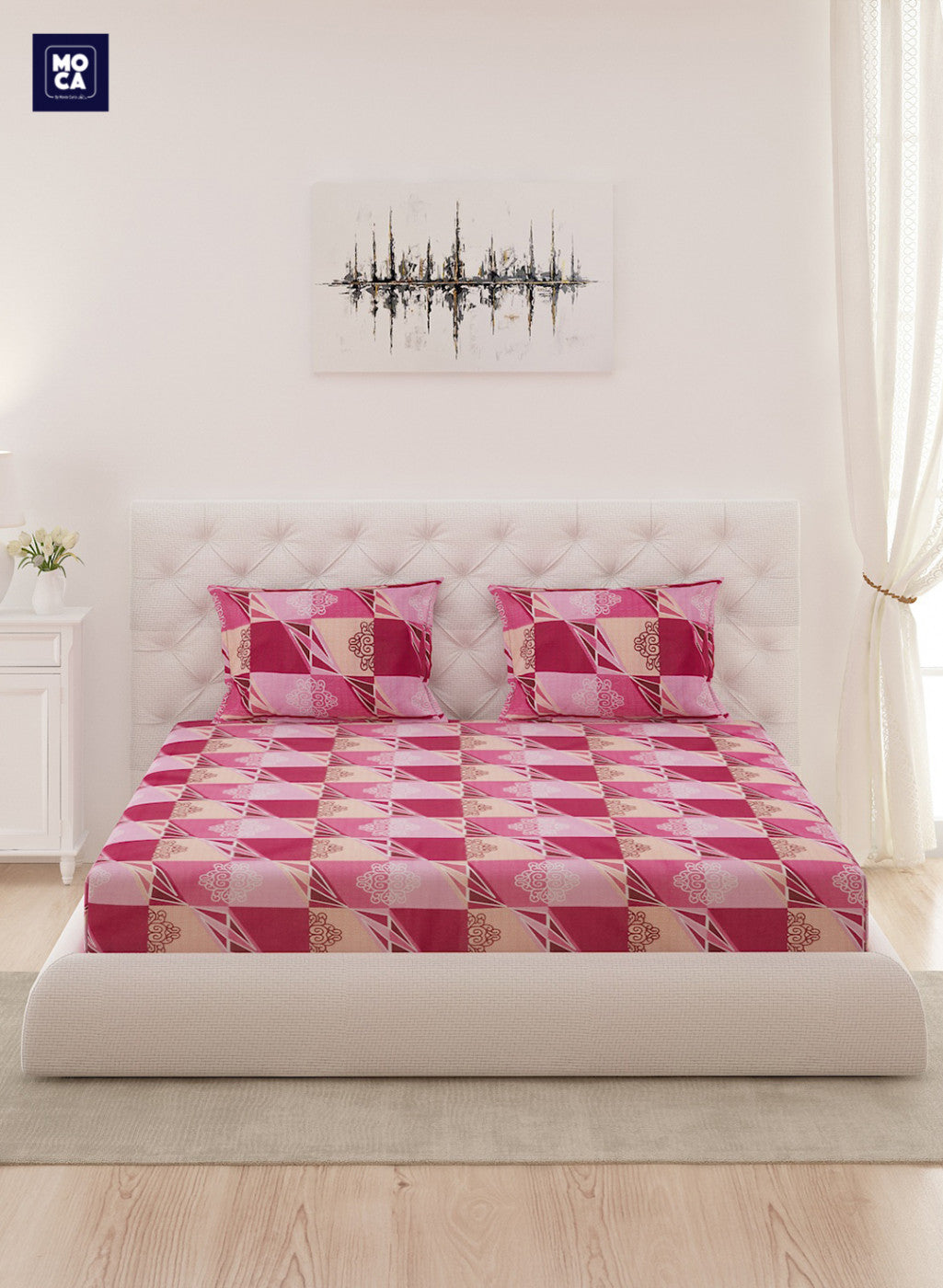 120 TC Cotton Double Bedsheet with 2 Pillow Covers