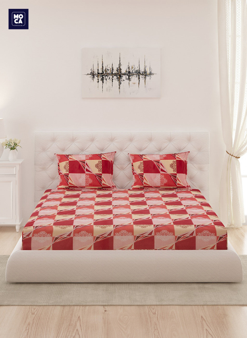 120 TC Cotton Double Bedsheet with 2 Pillow Covers