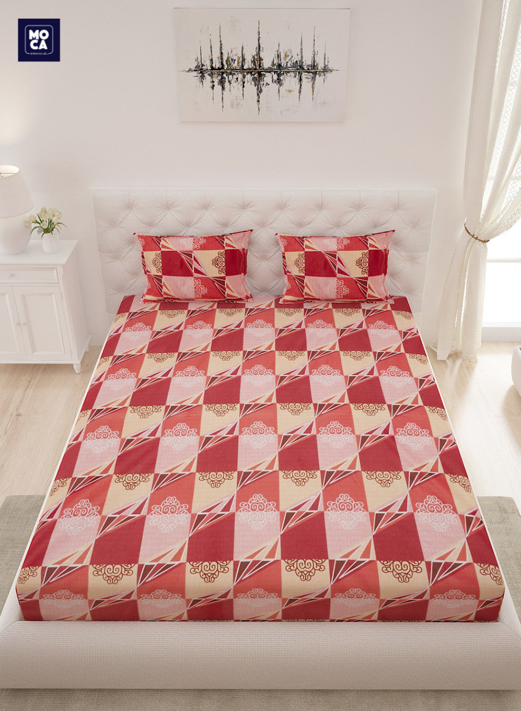 120 TC Cotton Double Bedsheet with 2 Pillow Covers