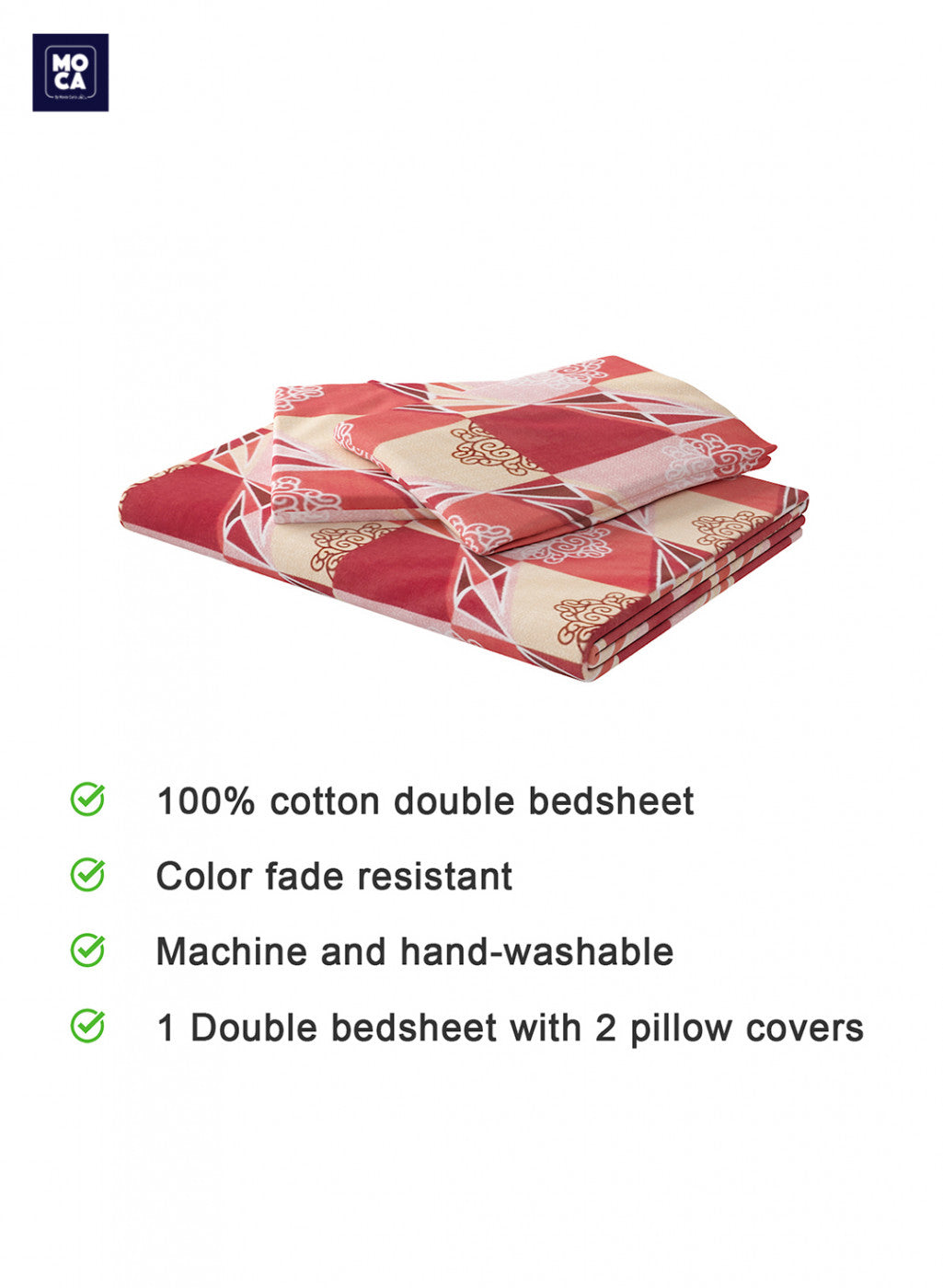 120 TC Cotton Double Bedsheet with 2 Pillow Covers