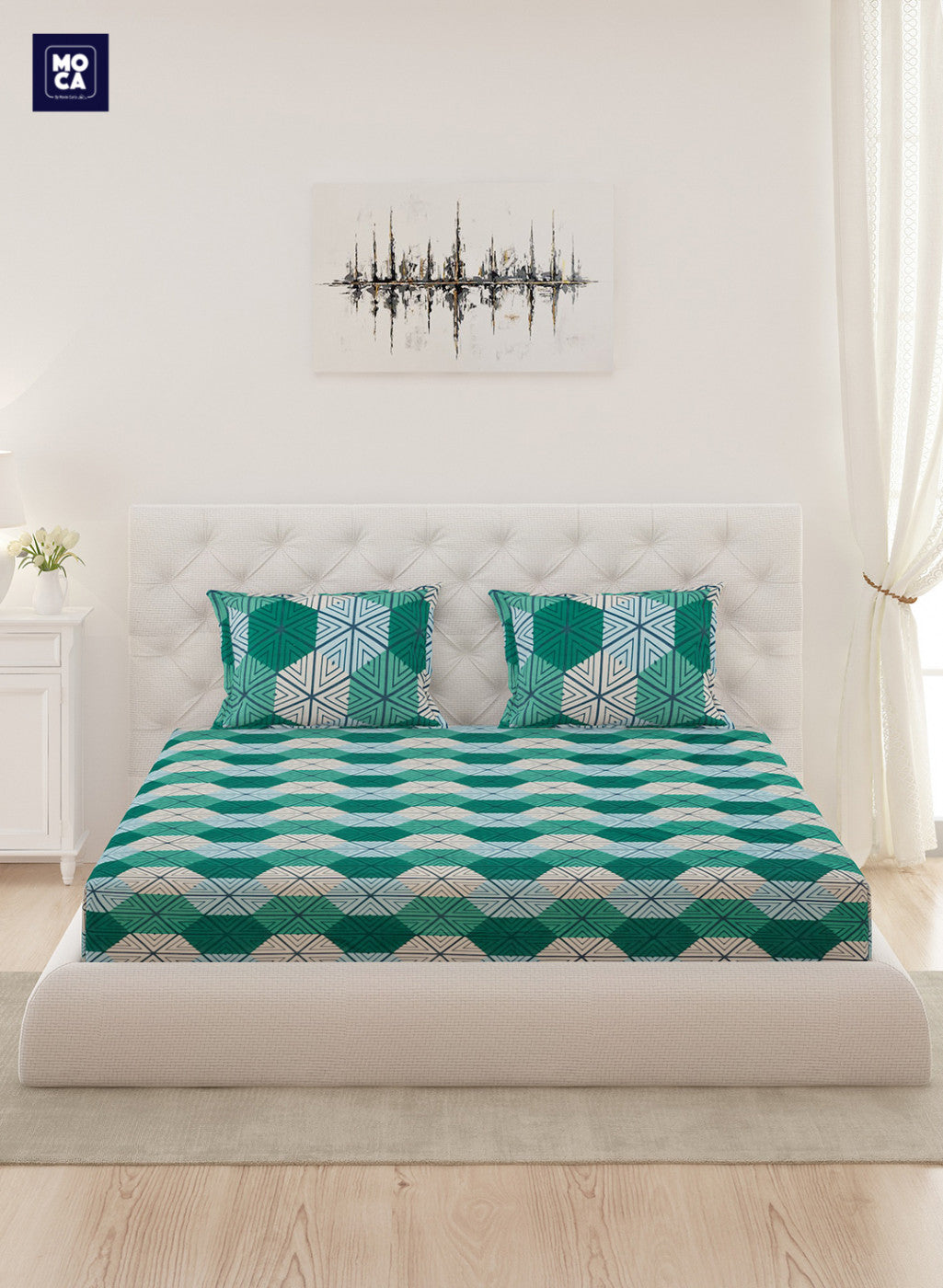 144 TC Cotton Double Bedsheet with 2 Pillow Covers