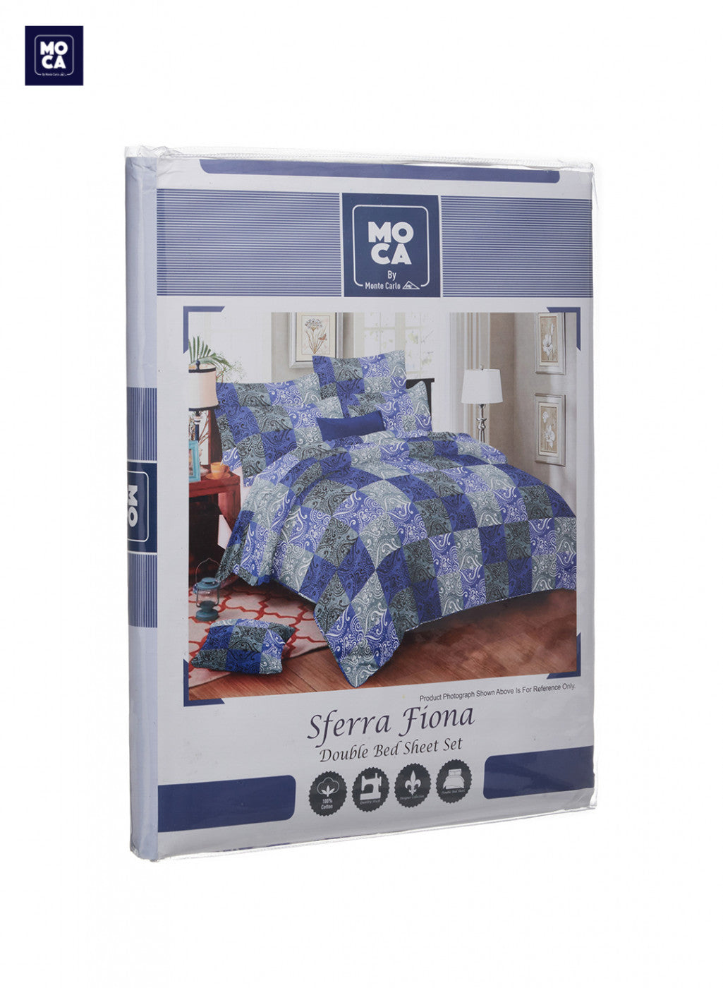 144 TC Cotton Double Bedsheet with 2 Pillow Covers