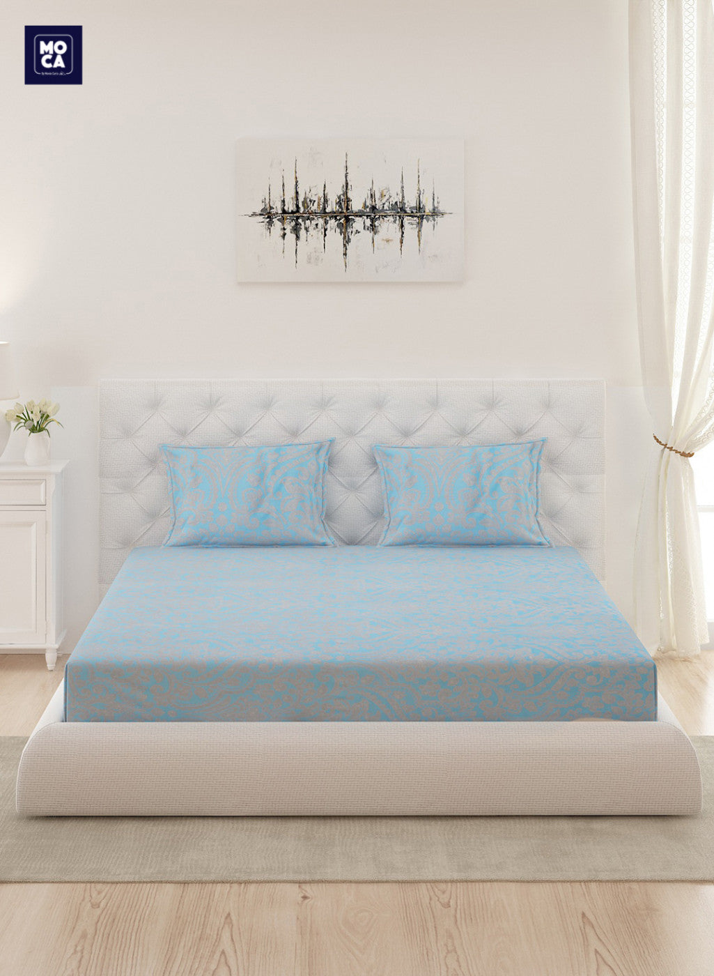 210 TC Cotton King Bedsheet with 2 Pillow Covers