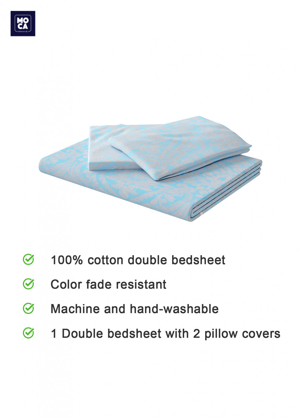 210 TC Cotton King Bedsheet with 2 Pillow Covers