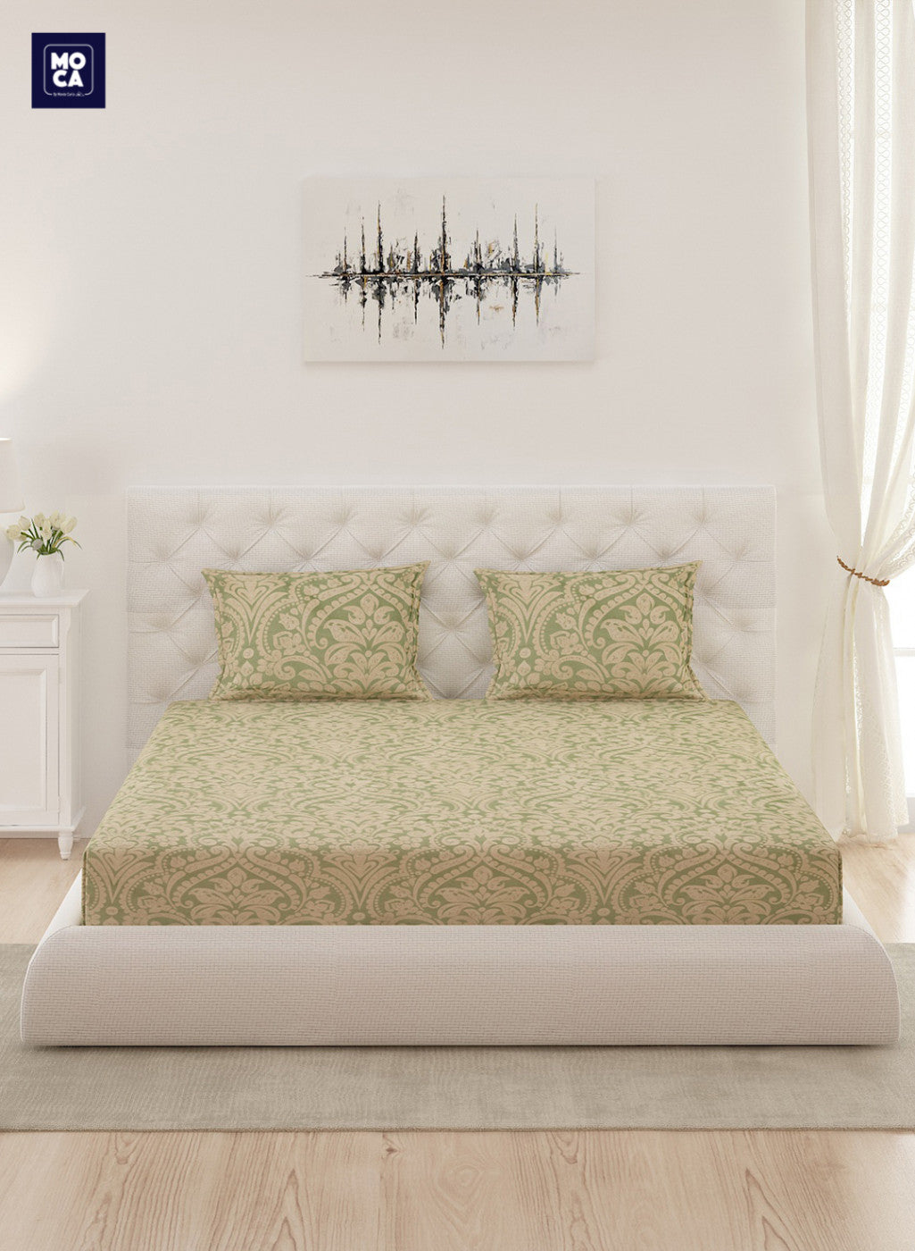 210 TC Cotton King Bedsheet with 2 Pillow Covers