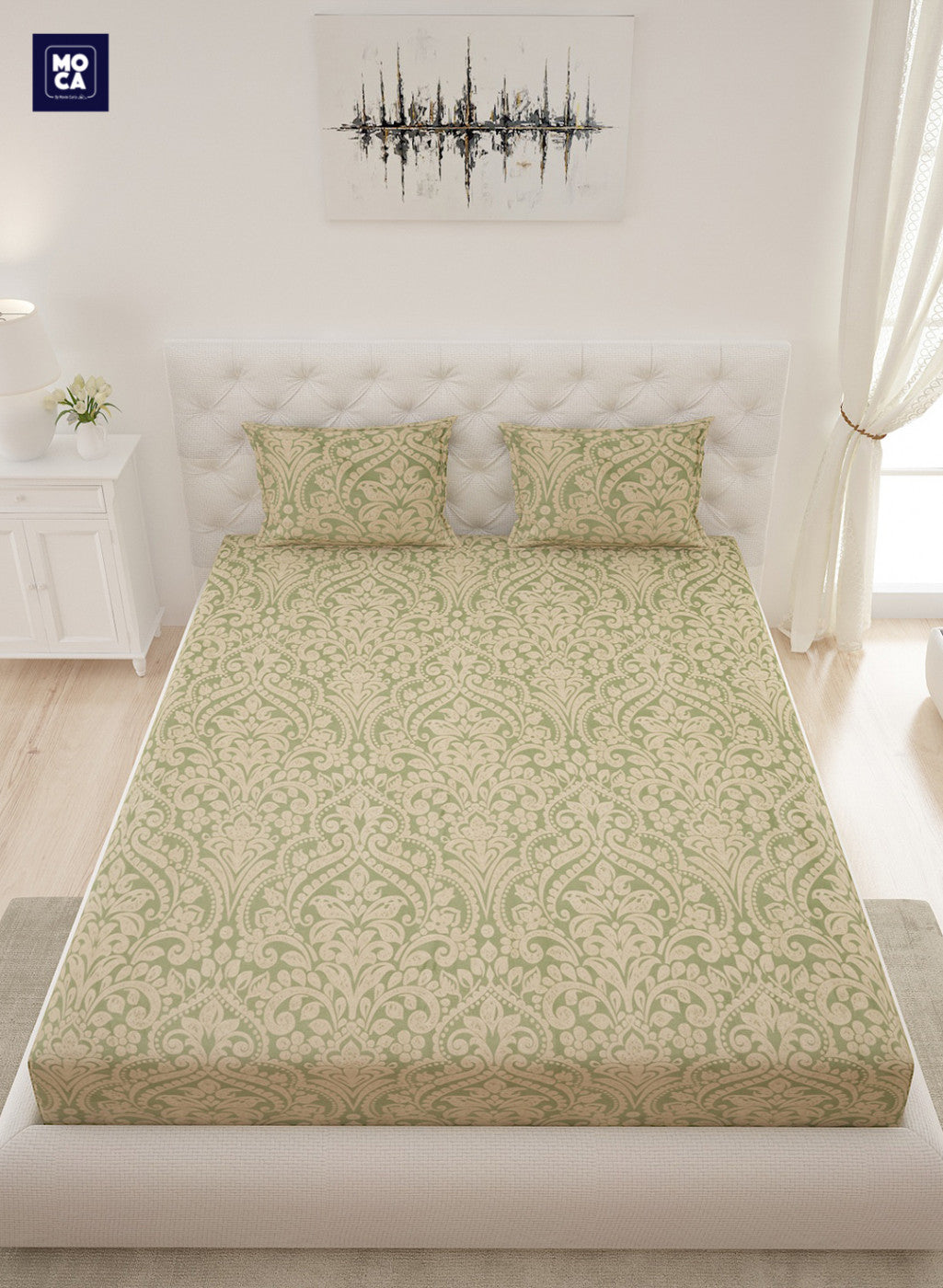 210 TC Cotton King Bedsheet with 2 Pillow Covers