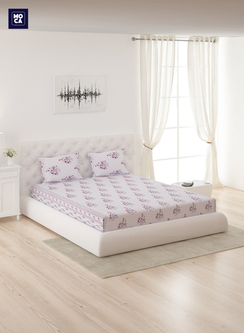 210 TC Cotton King Bedsheet with 2 Pillow Covers