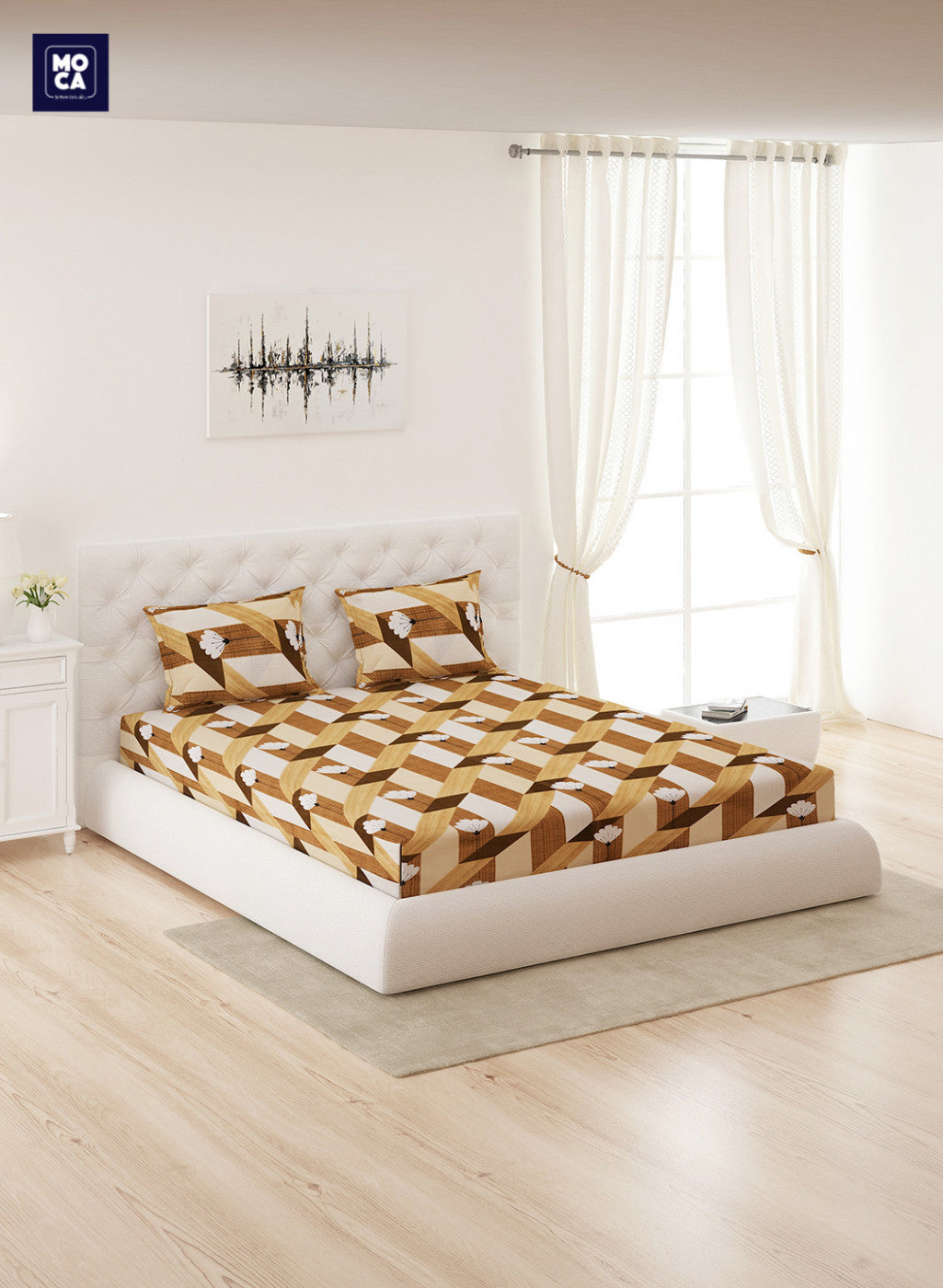 120 TC Cotton Double Bedsheet with 2 Pillow Covers