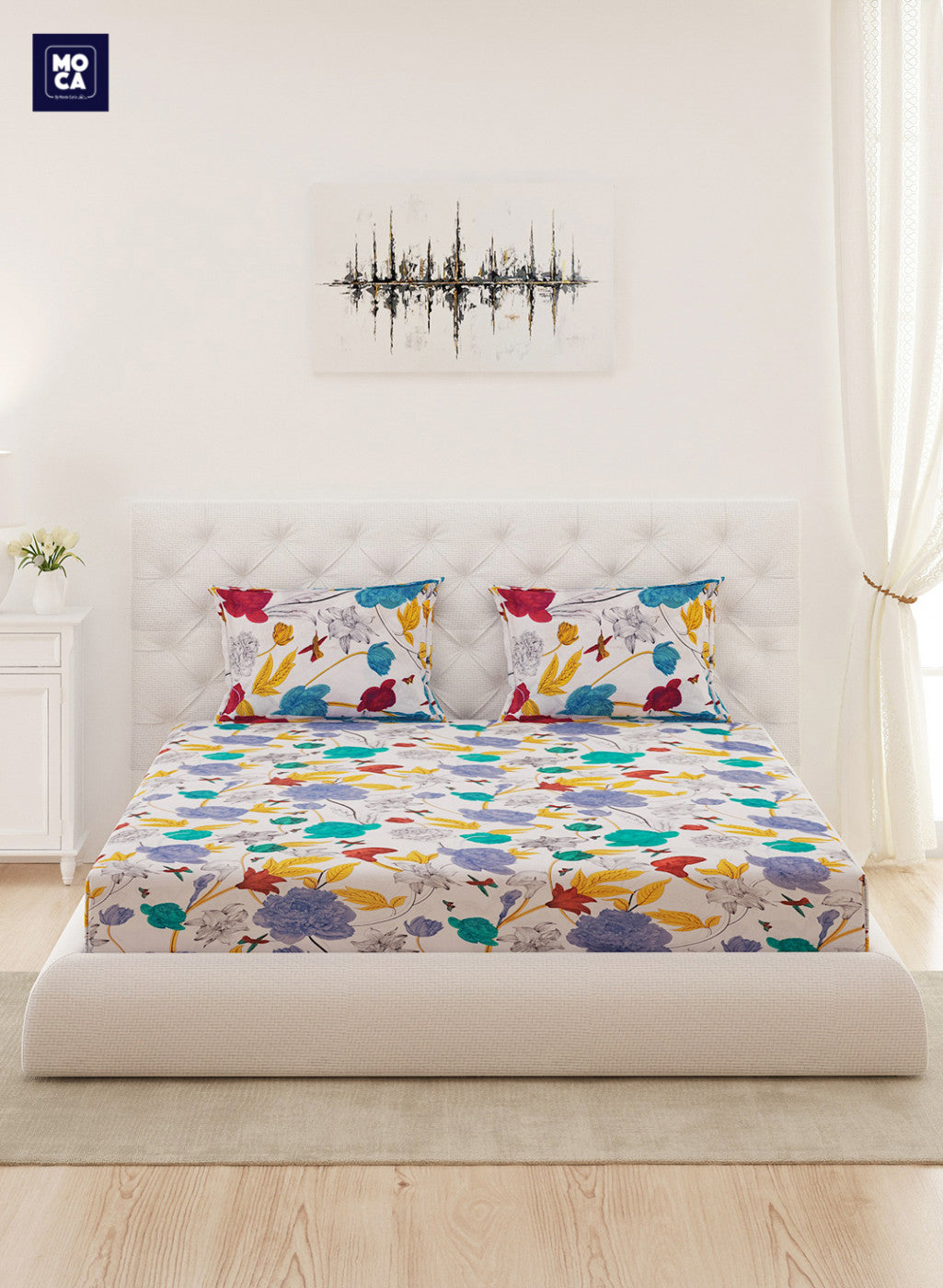 120 TC Cotton Double Bedsheet with 2 Pillow Covers