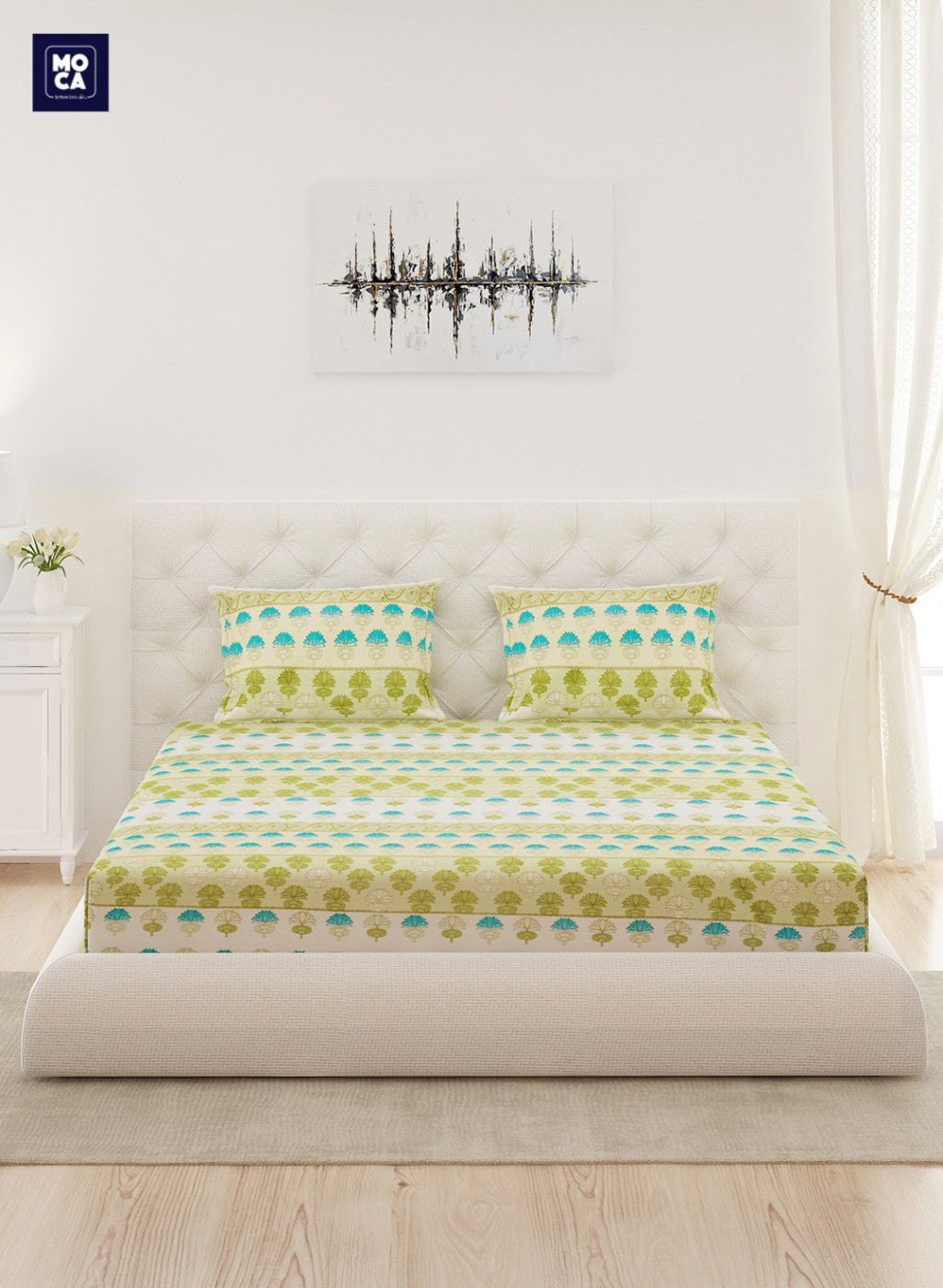 120 TC Cotton Double Bedsheet with 2 Pillow Covers