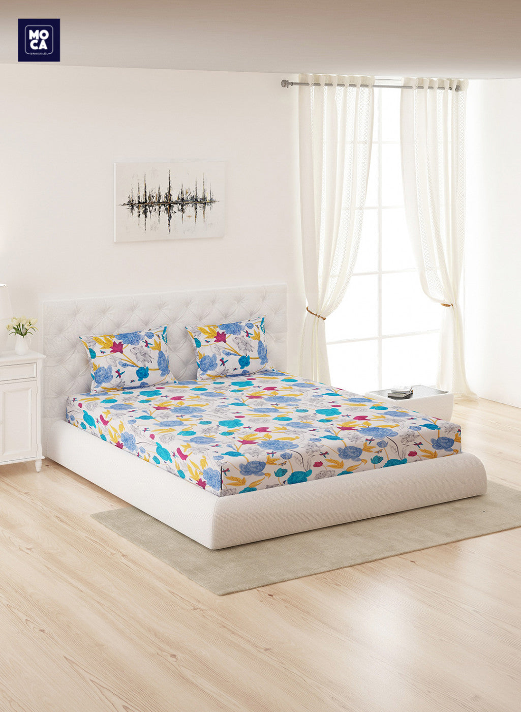 120 TC Cotton Double Bedsheet with 2 Pillow Covers