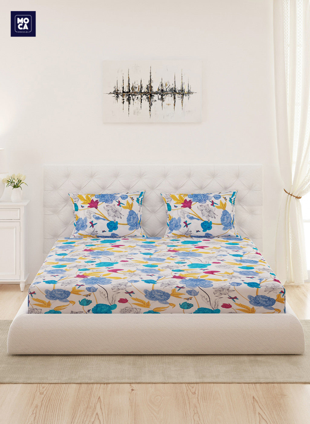 120 TC Cotton Double Bedsheet with 2 Pillow Covers