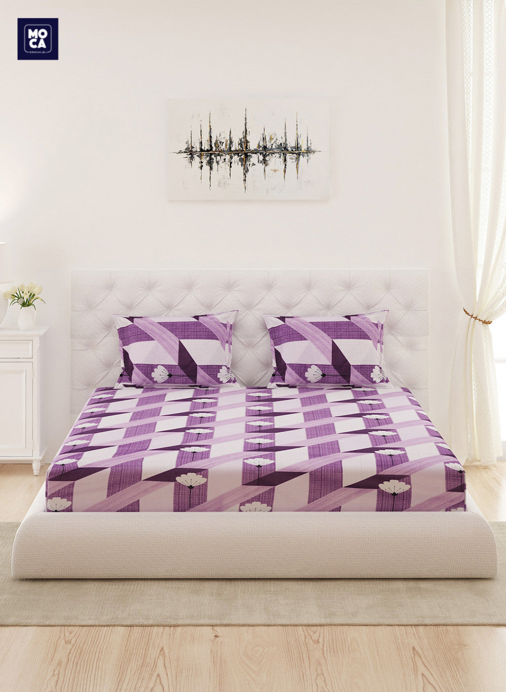 120 TC Cotton Double Bedsheet with 2 Pillow Covers