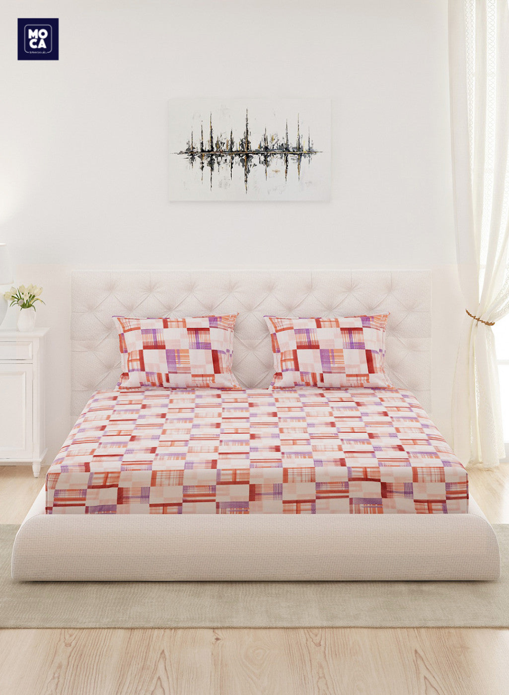 120 TC Cotton Double Bedsheet with 2 Pillow Covers