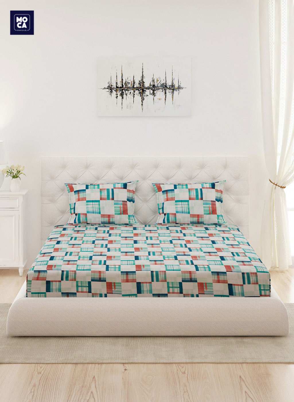 120 TC Cotton Double Bedsheet with 2 Pillow Covers