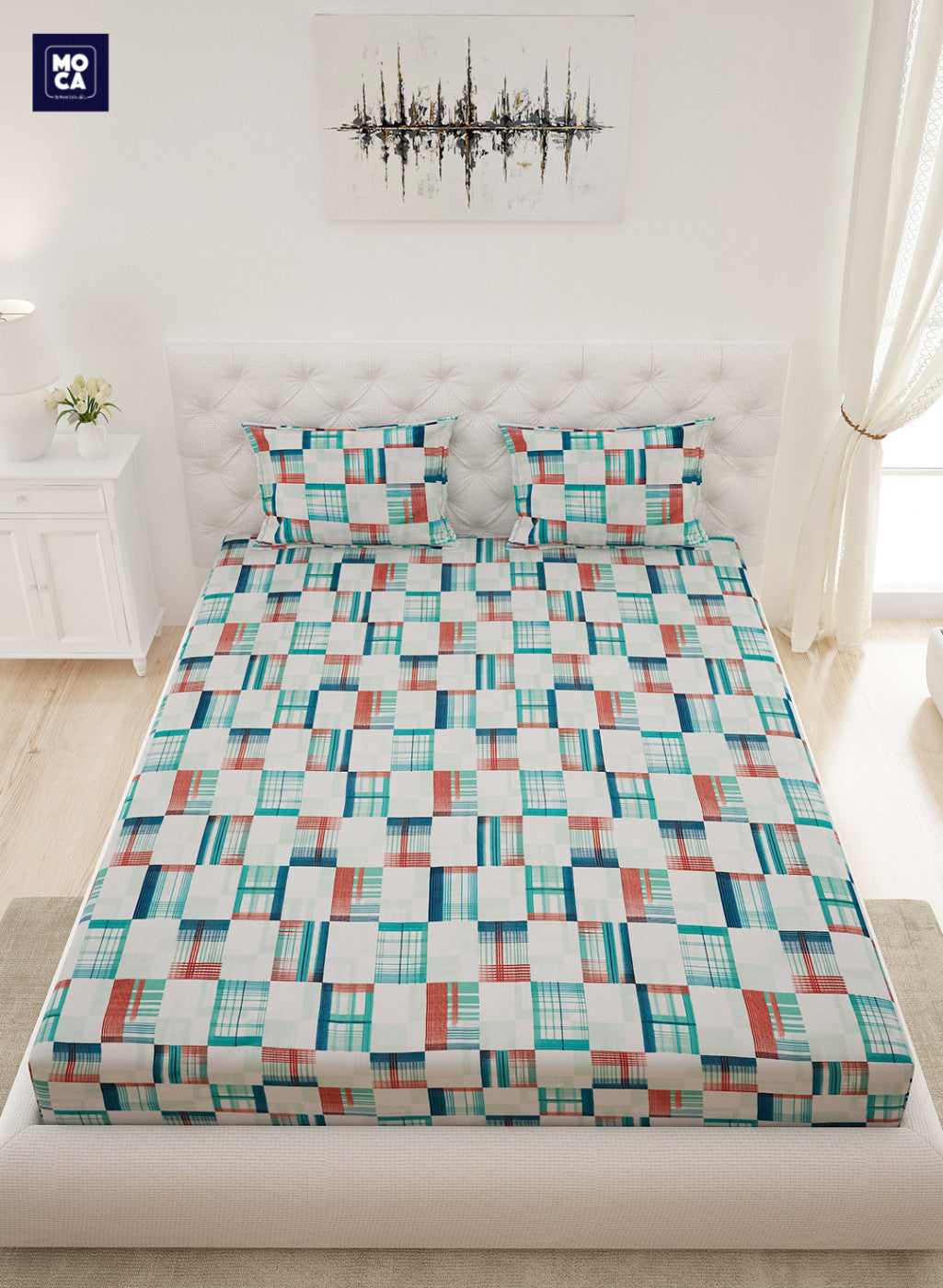 120 TC Cotton Double Bedsheet with 2 Pillow Covers