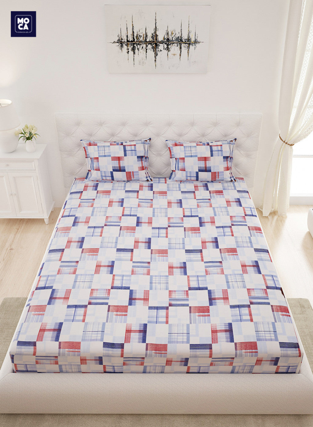 120 TC Cotton Double Bedsheet with 2 Pillow Covers