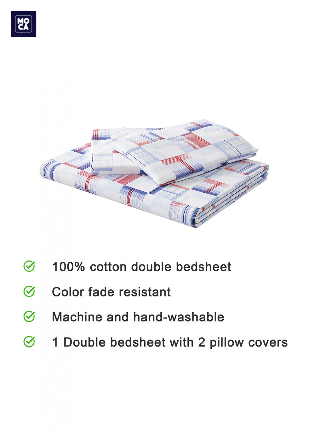 120 TC Cotton Double Bedsheet with 2 Pillow Covers