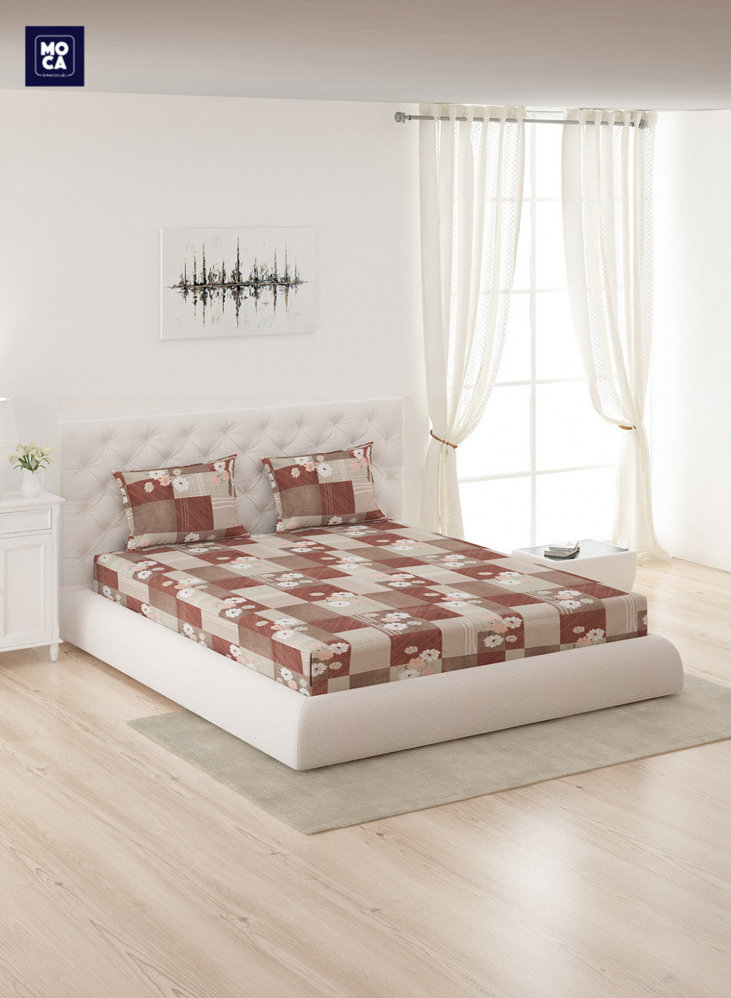 120 TC Cotton Double Bedsheet with 2 Pillow Covers