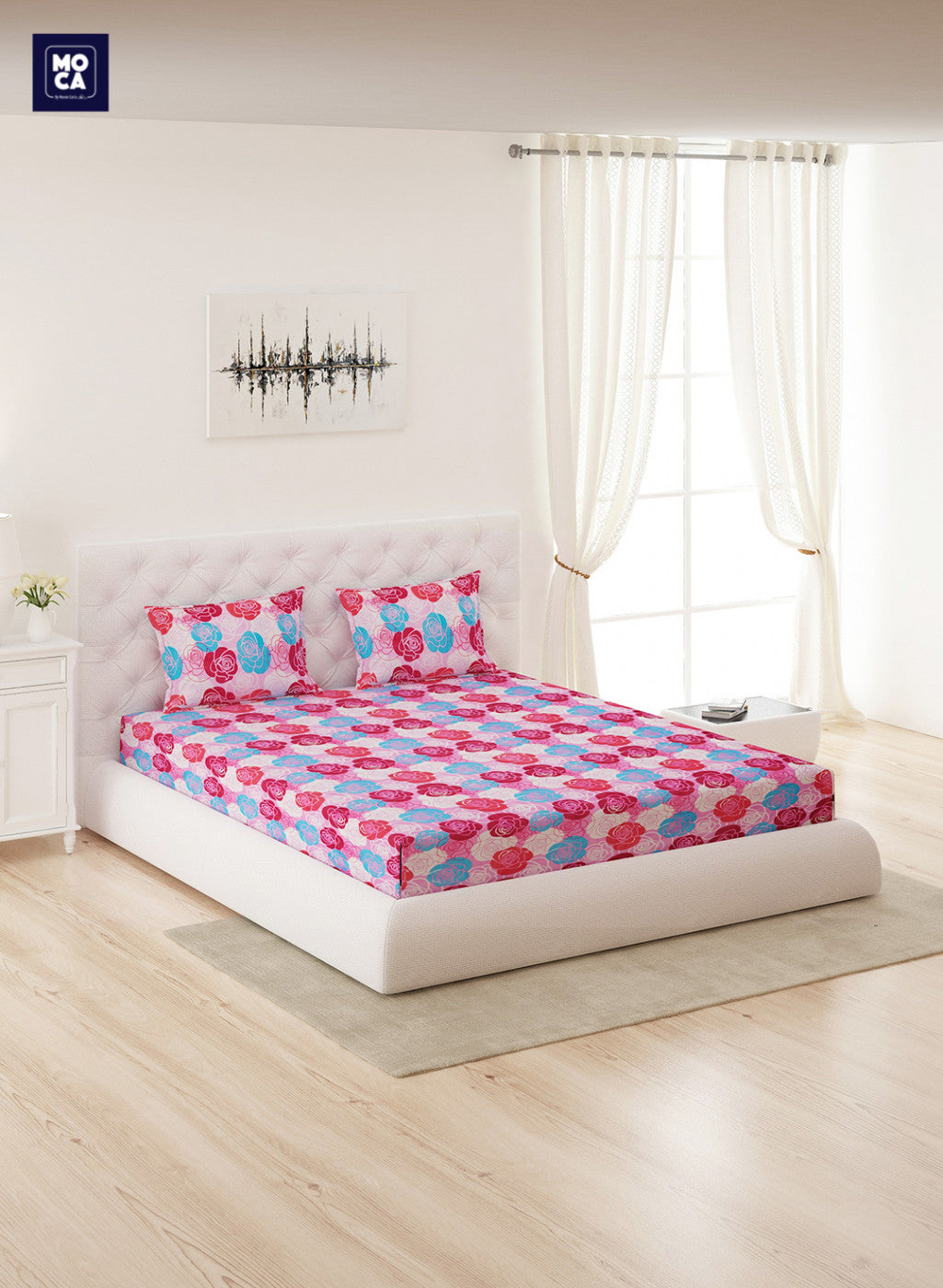 120 TC Cotton Double Bedsheet with 2 Pillow Covers