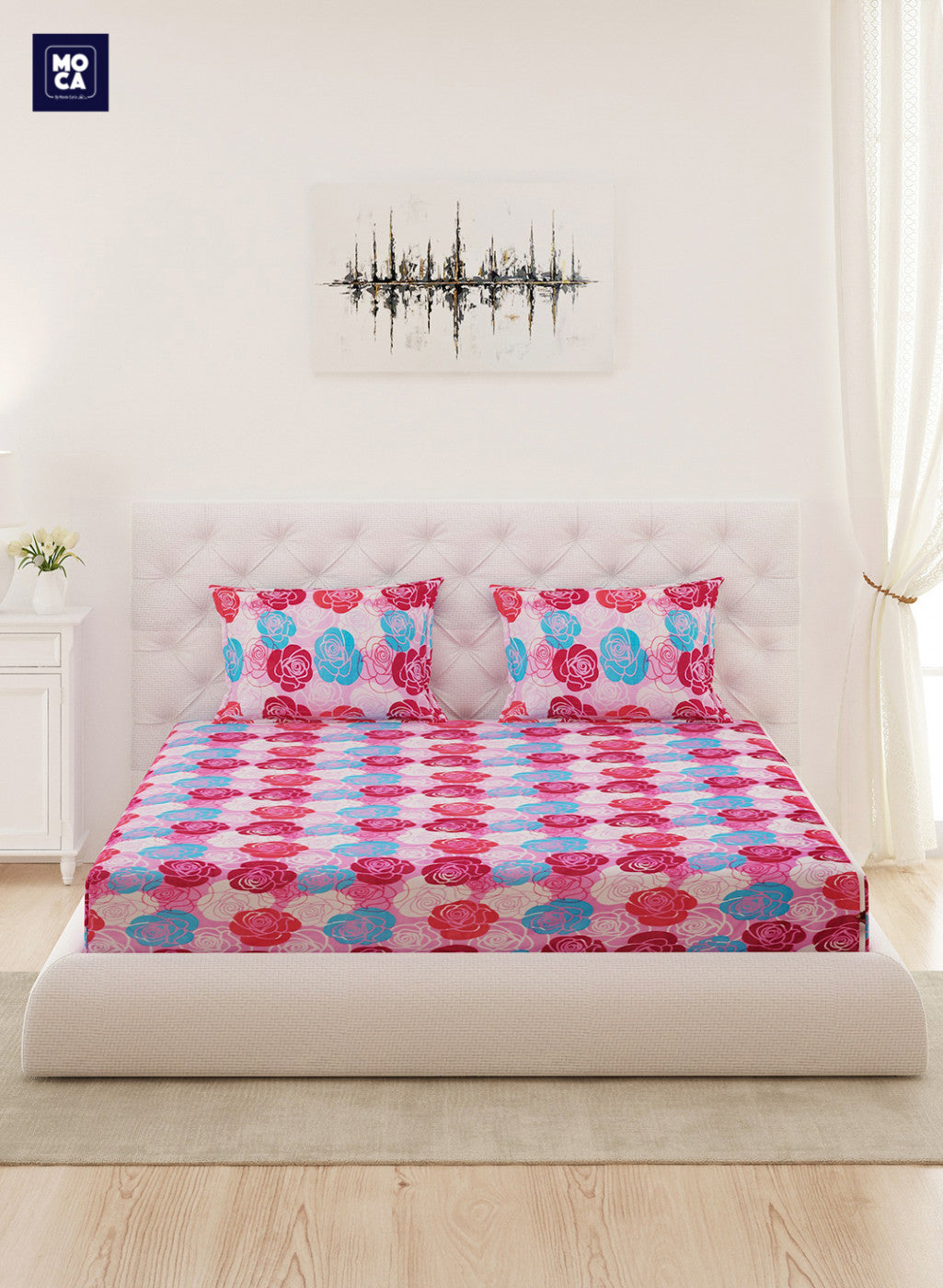 120 TC Cotton Double Bedsheet with 2 Pillow Covers