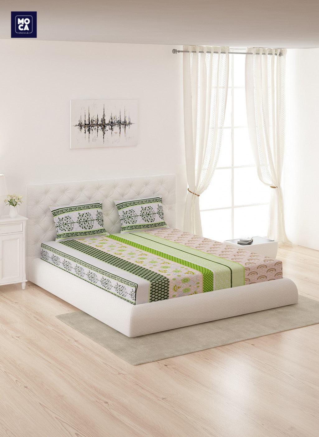 120 TC Cotton Double Bedsheet with 2 Pillow Covers