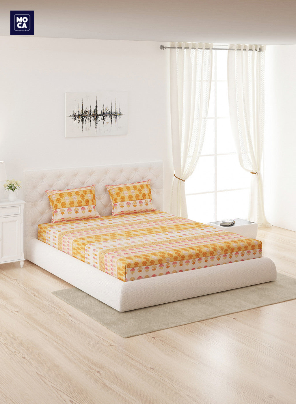 120 TC Cotton Double Bedsheet with 2 Pillow Covers