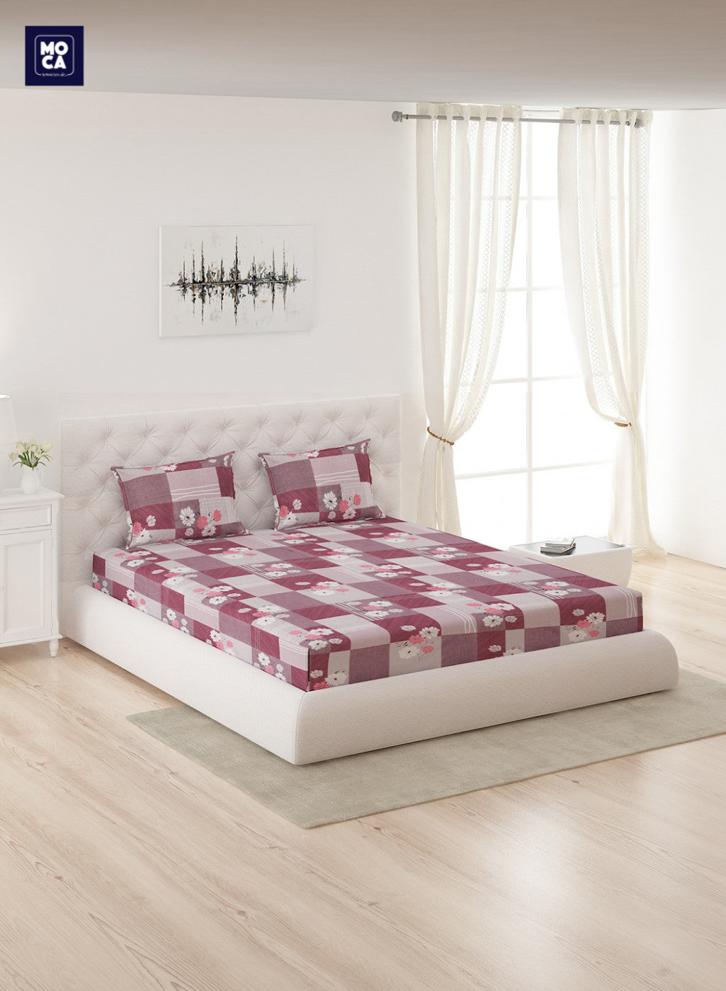 120 TC Cotton Double Bedsheet with 2 Pillow Covers