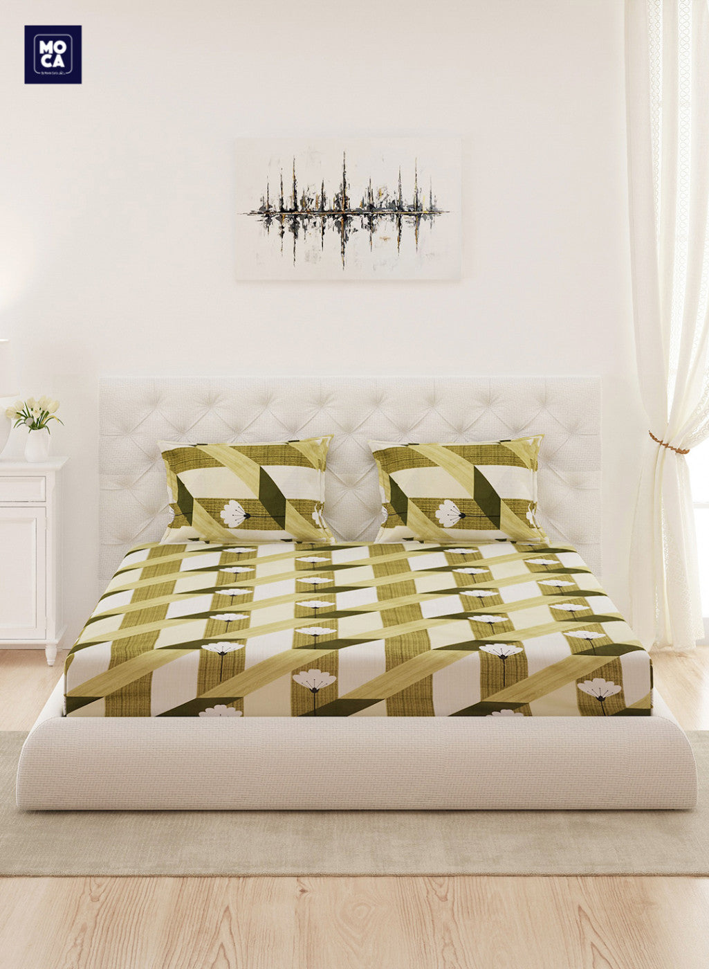 120 TC Cotton Double Bedsheet with 2 Pillow Covers