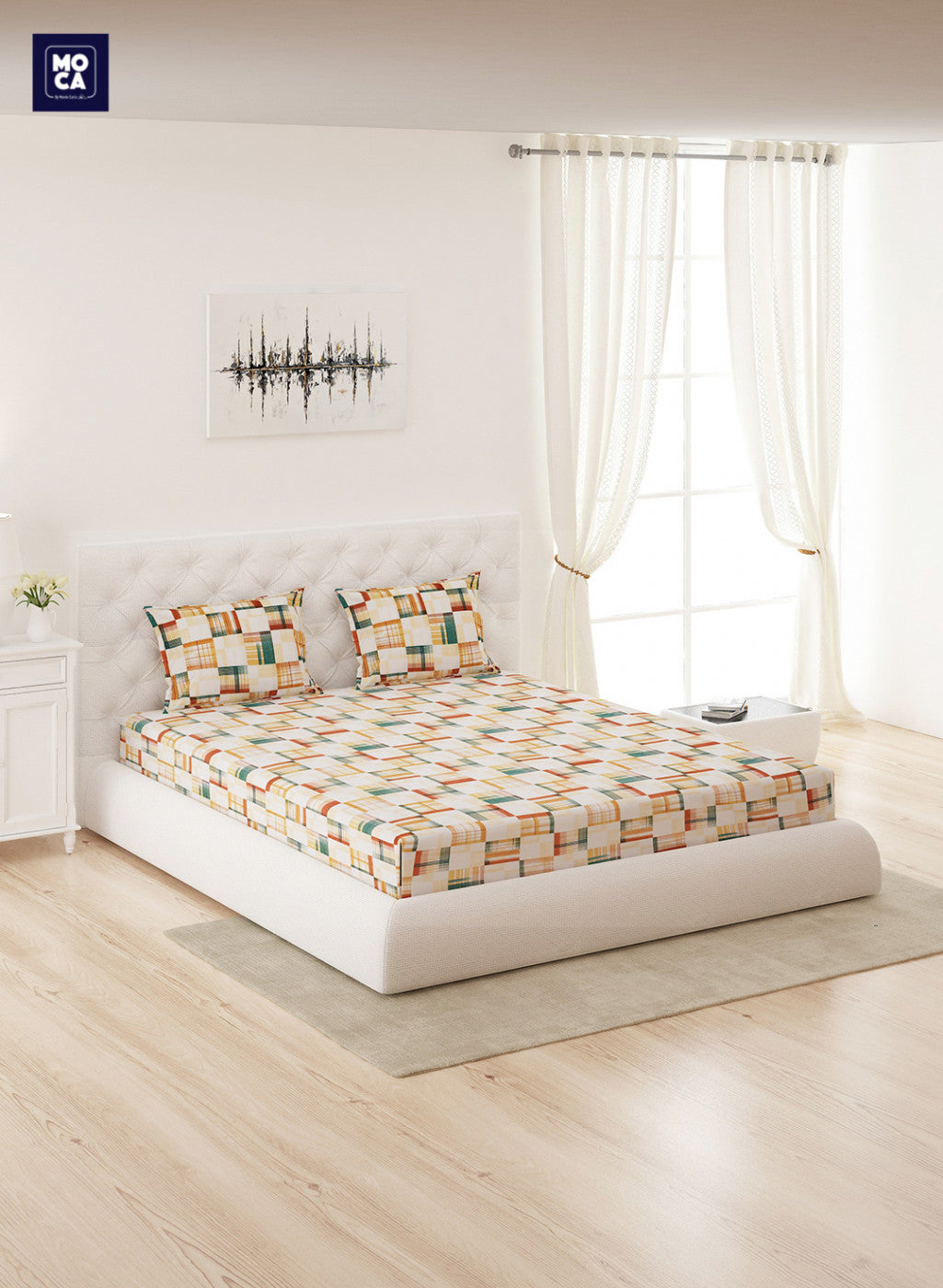 120 TC Cotton Double Bedsheet with 2 Pillow Covers