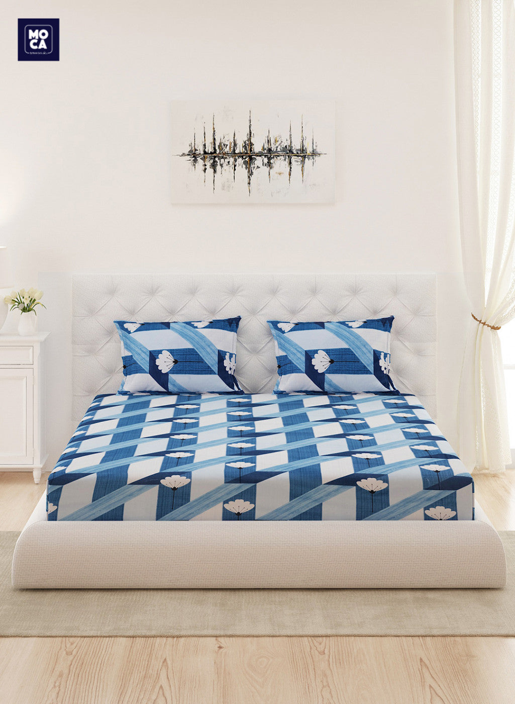 120 TC Cotton Double Bedsheet with 2 Pillow Covers