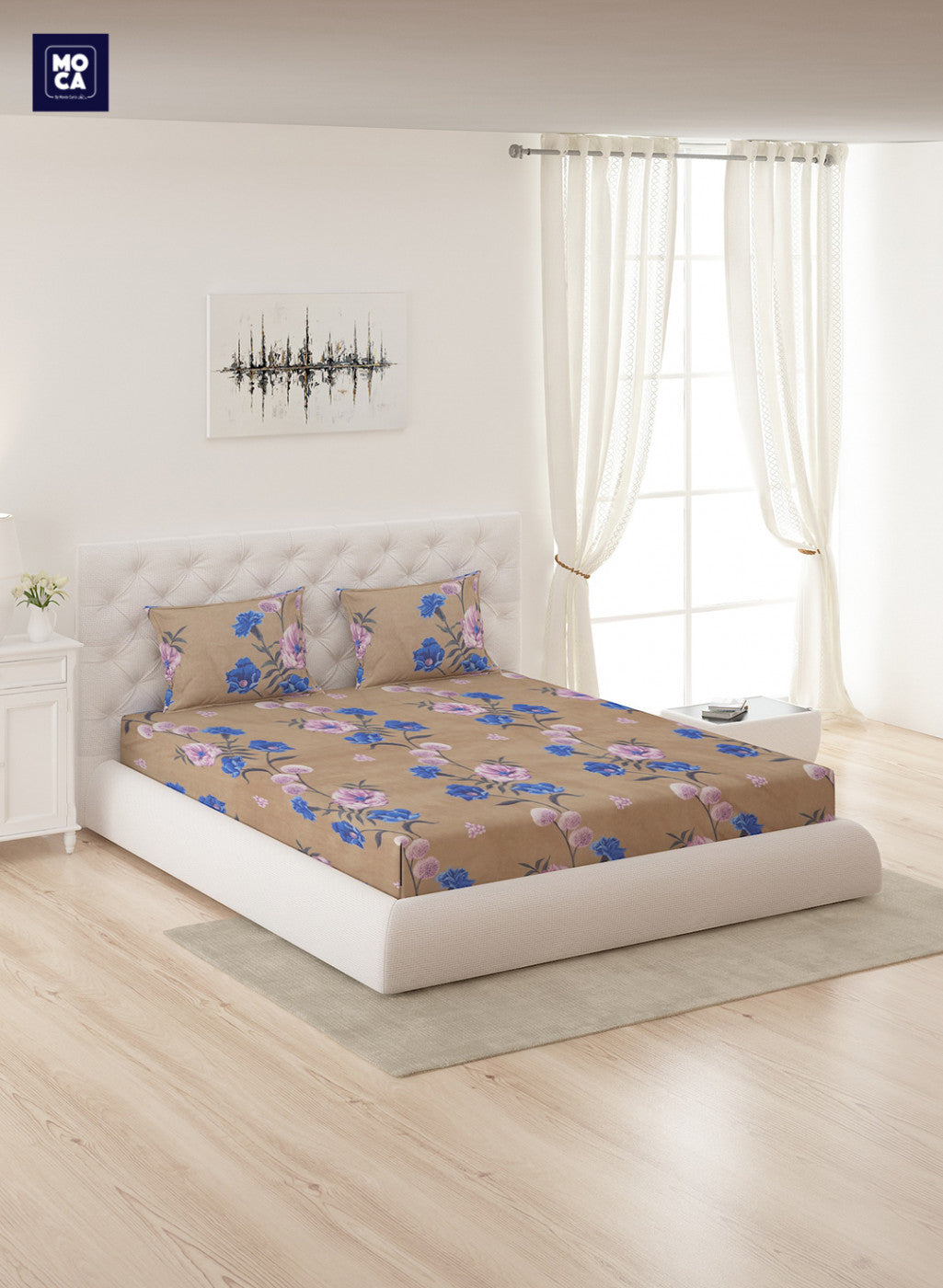 120 GSM Microfibre Double Bedsheet with 2 Pillow Covers