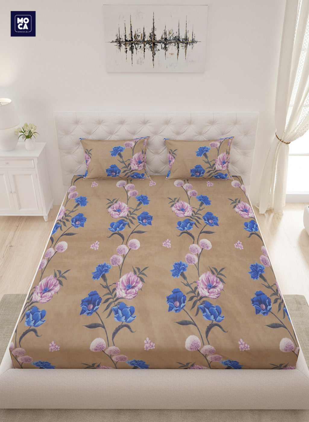 120 GSM Microfibre Double Bedsheet with 2 Pillow Covers