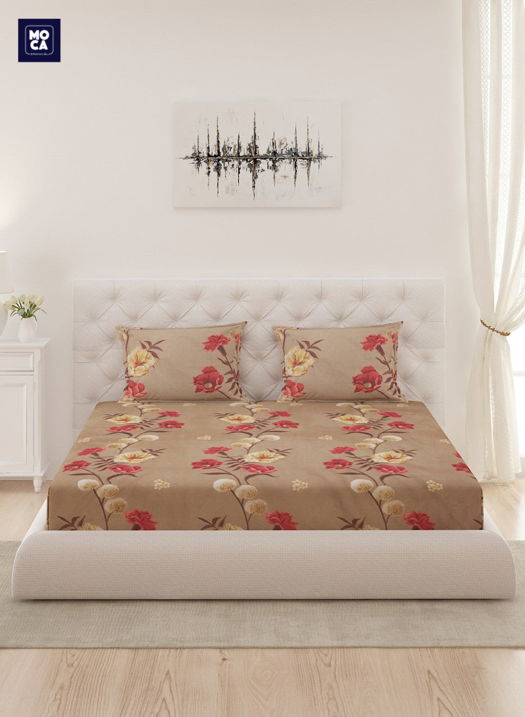 120 GSM Microfibre Double Bedsheet with 2 Pillow Covers